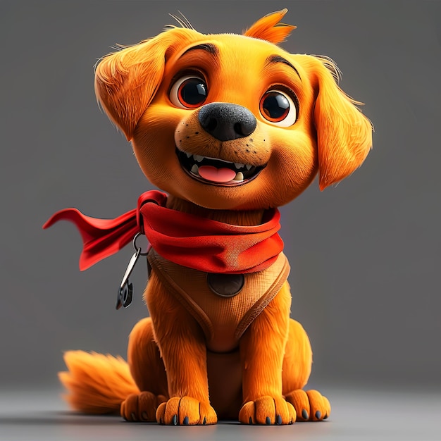 3D Dog animal cartoon Character Realistic Dog toon 3D model