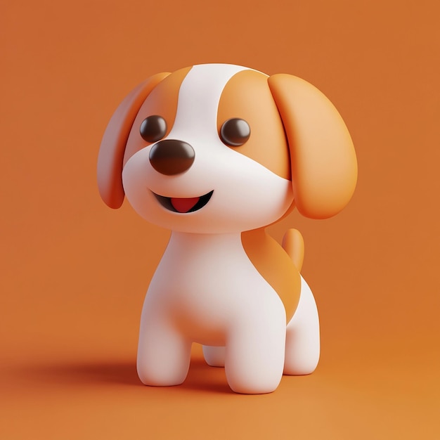 3D Dog Icon Pet and Animal Logo Illustration