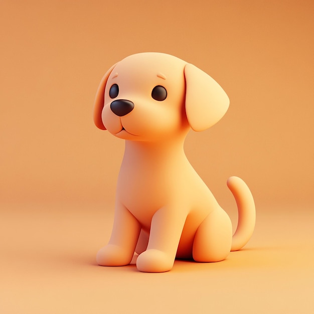 3D Dog Icon Pet and Animal Logo Illustration