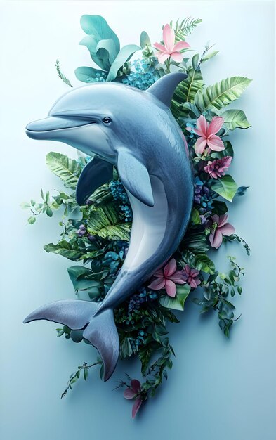 Photo 3d dolphin with