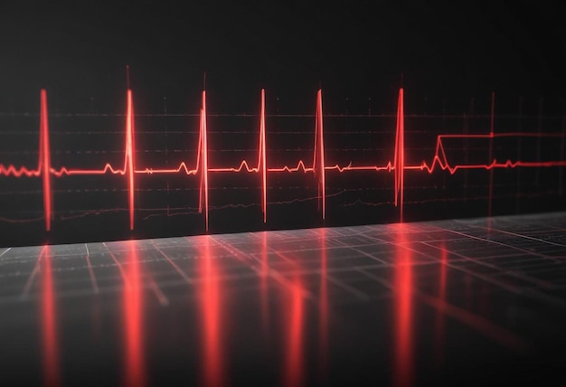 Photo 3d ecg line mockup template for cardiology and medical presentations