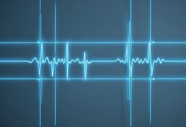 Photo 3d ecg line mockup template for cardiology and medical presentations