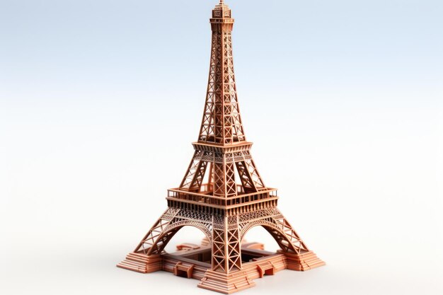 Photo 3d eiffel tower on a white background generative ia