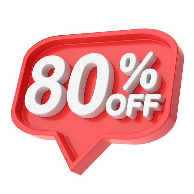 3D eighty percent off 80 off 80 sale