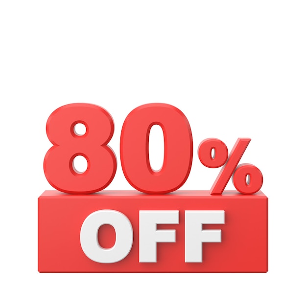 3D eighty percent off 80 off Sale banner decoration