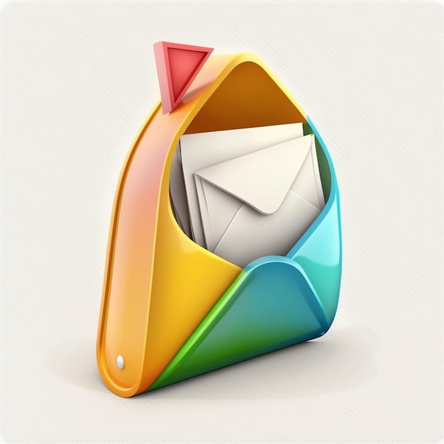 3D Email communication Letter in envelope New message in mailbox Ai generative