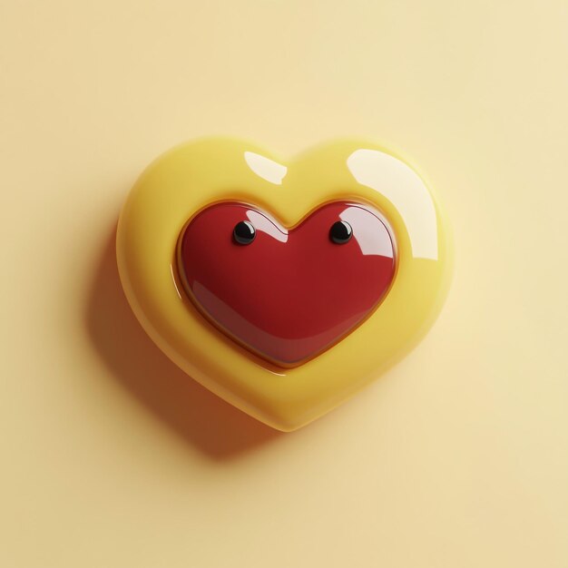 Photo 3d emoji icon face with heart eyes in love illustration logo