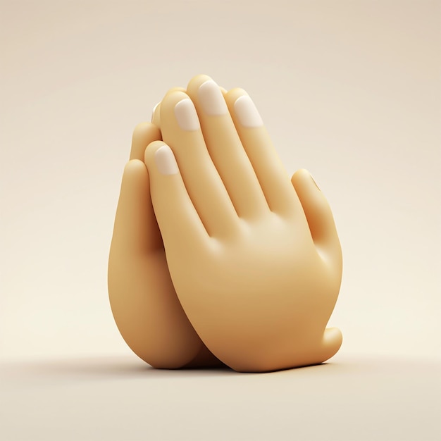 3D Emoji Icon Hands in Prayer for Gratitude Illustration Logo