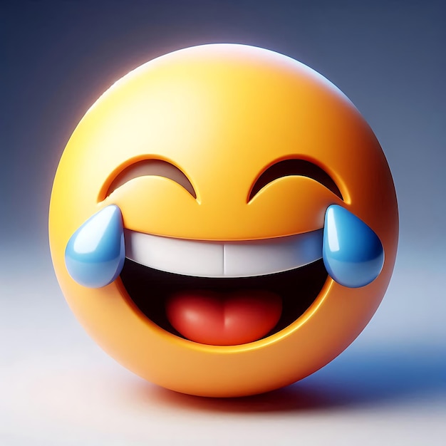 3D Emoji Illustration of a Laughing Face With Tears of Joy