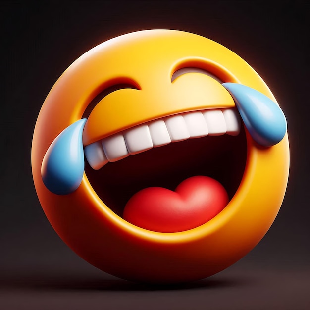 3D Emoji Laughter with Tears of Joy