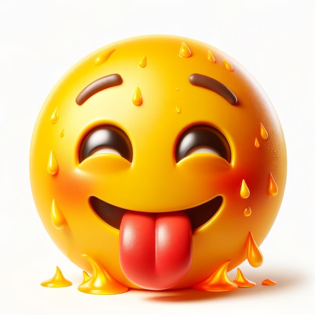 3D emoji sweating from heat