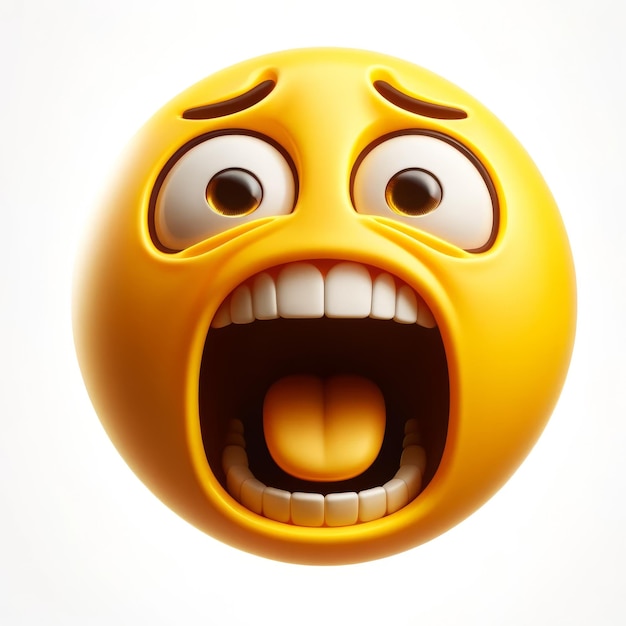 3D emoji with a scared look