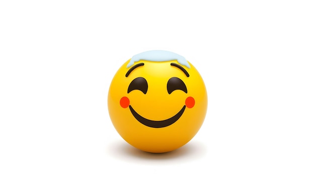 3d emoticon freezing cold emoji or yellow ball emoticon creative user interface web design symbol