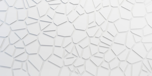 3d extrude white abstract background with cracks for design