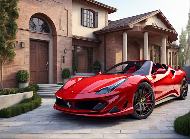 3d Ferrari car wait new house