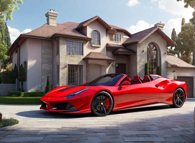 3d Ferrari car wait new house