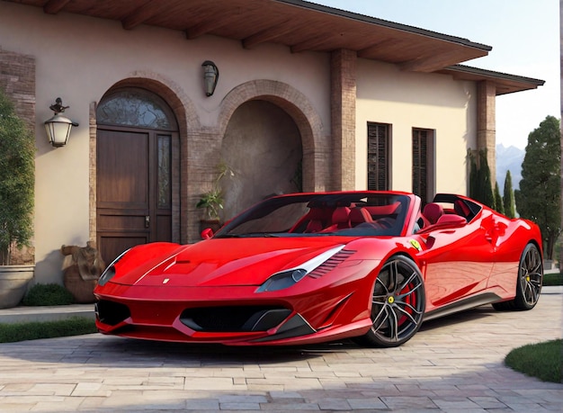 3d Ferrari car wait new house