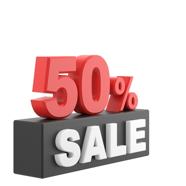 3D fifty percent sale 50 sale Sale banner decoration