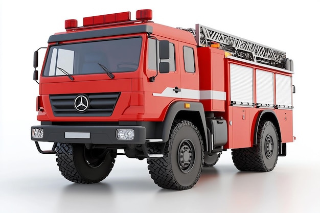 Photo 3d fire truck sticker on white background