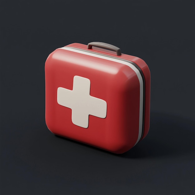 Photo 3d first aid kit icon emergency and safety logo illustration