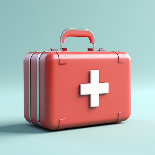 3D First Aid Kit Icon Medical and Emergency logo illustration