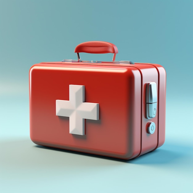 3D First Aid Kit Icon Medical and Emergency logo illustration