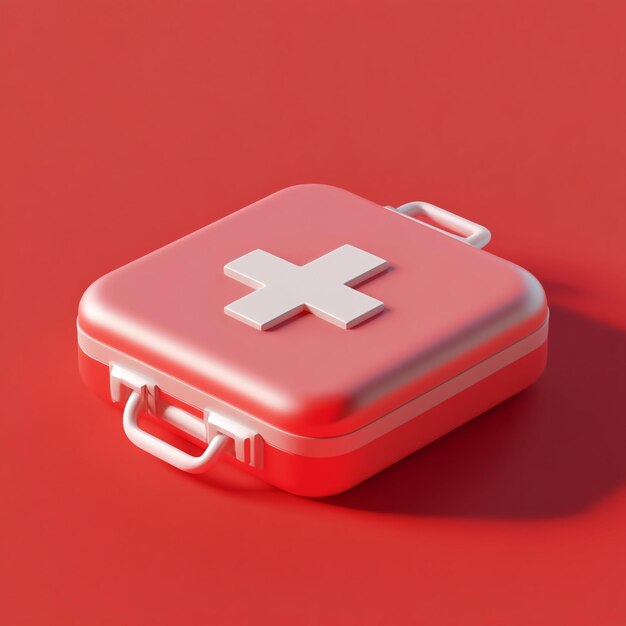 Photo 3d first aid kit icon medical supplies for treatment illustration logo