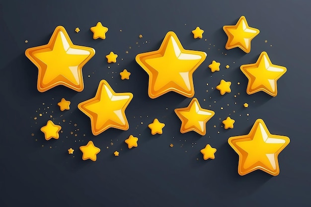 Photo 3d five yellow stars on speech bubble online feedback survey or review concept trendy and modern vector in 3d style