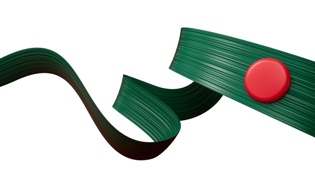 3d Flag Of Bangladesh Country 3d Wavy Green Ribbon Isolated on White Background 3d illustration