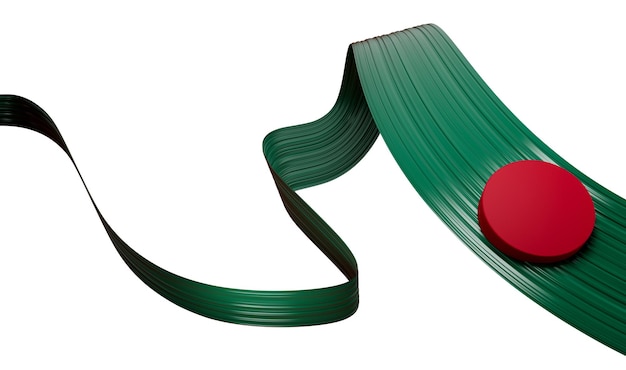 3d Flag Of Bangladesh Country 3d Wavy Green Ribbon Isolated on White Background 3d illustration