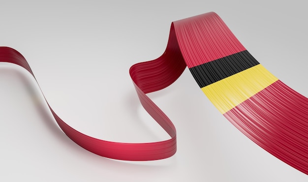 3d Flag Of Belgium 3d Waving Ribbon Flag Isolated On White Background 3d Illustration