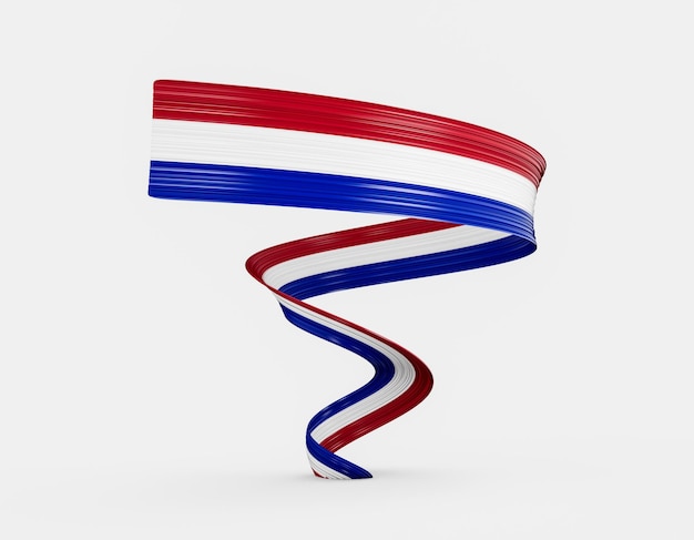 3d Flag Of Paraguay 3d Waving Paraguay Ribbon Flag Isolated On White Background 3d illustration