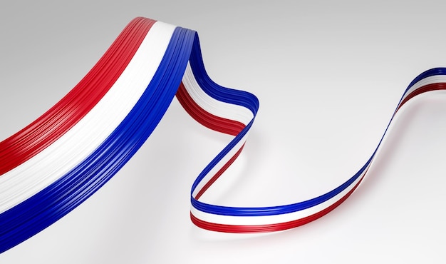 3d Flag Of Paraguay 3d Wavy Shiny Paraguay Ribbon Isolated 3d illustration