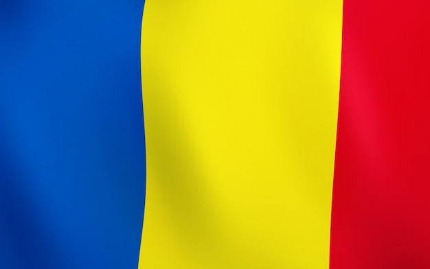 3D Flag of Romania.