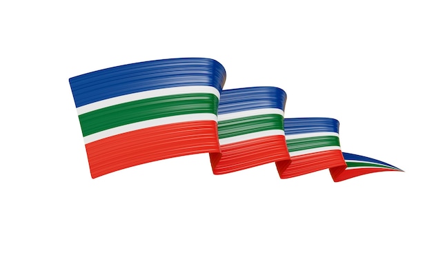 3d Flag Of South Africa 3d Wavy Shiny South Africa Ribbon Flag On White Background 3d illustration