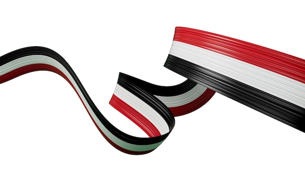 3d Flag Of Syria Country 3d Wavy Shiny Syria Ribbon Isolated On White Background 3d illustration