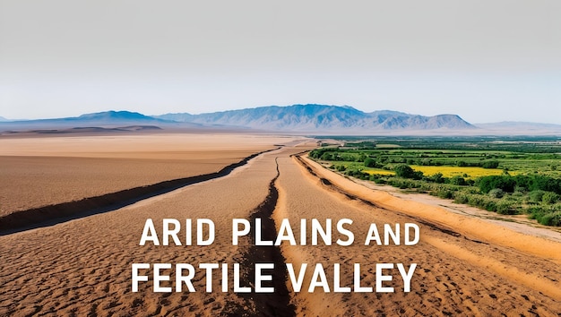 3d Flat icon as Arid Plains and Fertile Valley concept as A view illustrating arid plains and a fert