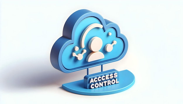 3d Flat icon as Cloud and User Icon with Access Control Wording concept as A detailed illustration o