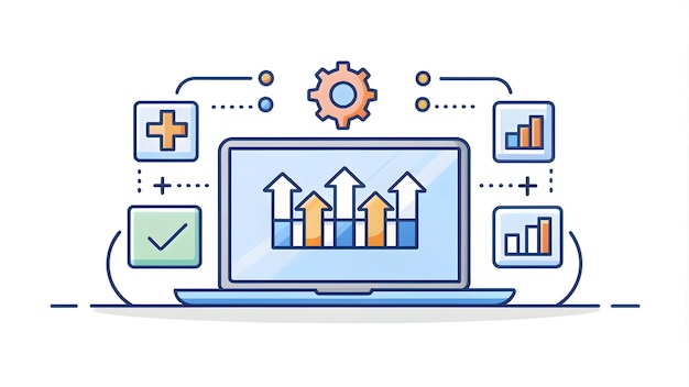 3d Flat icon as Digital transformation symbol with copy space for project planning concept as An art