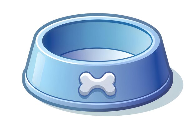 Photo 3d flat icon as dog bowl and bone concept as dog bowl with a bone and ample space for text symbolizi