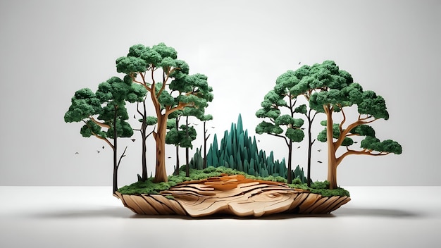 3d Flat icon as Dying Trees and Flourishing Forest concept as A view illustrating dying trees and a