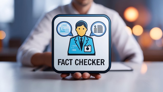 3d Flat icon as Fact Checker with Report and Lie Detection Symbol concept as An image of a fact chec