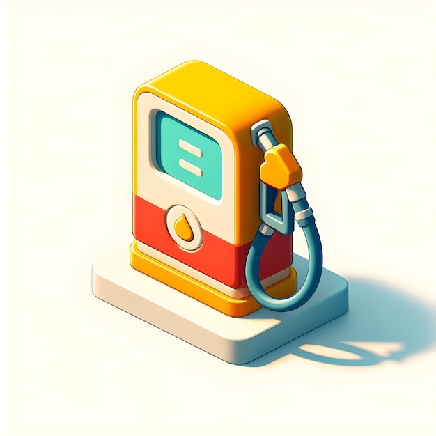 Photo 3d flat icon as gas pump icon with copy space on a white background concept as a vector image of a g