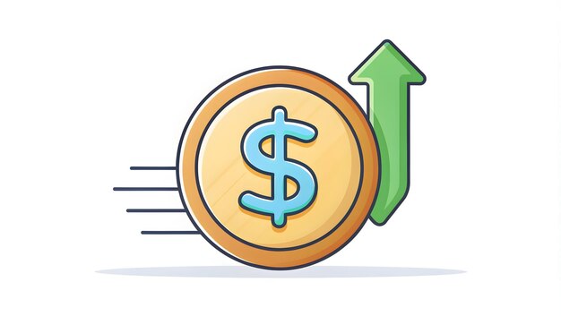 3d Flat icon as Investment symbol with copy space for project planning concept as An artistic render