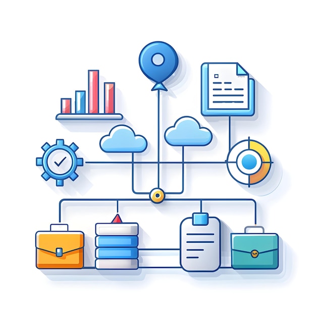 3d Flat icon as Project management illustration with blank area for customizable text concept as A c