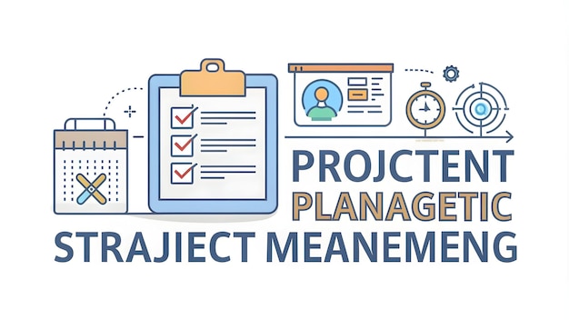 3d Flat icon as Project management symbol with copy space for project planning concept as An artisti