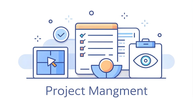 3d Flat icon as Project management symbol with copy space for project planning concept as An artisti