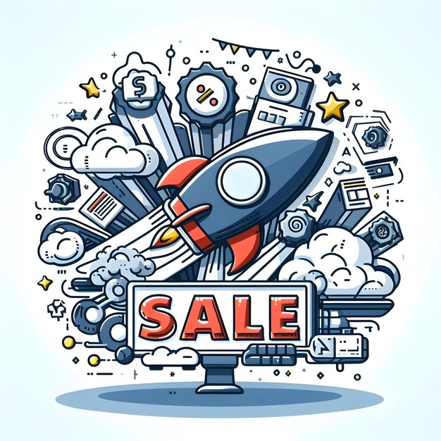 3d Flat icon as Sale discount illustration with copy space for business reports concept as A visuall