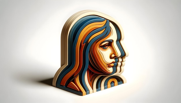 3d flat icon as Soulful Gaze An individual portrait that reflects the depth and soul of the subject