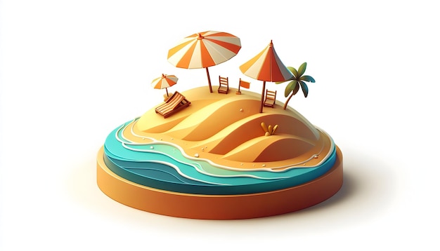 3d flat icon as Sri Lankan Sands Trincomalee pristine beaches offer a serene escape from the tourist